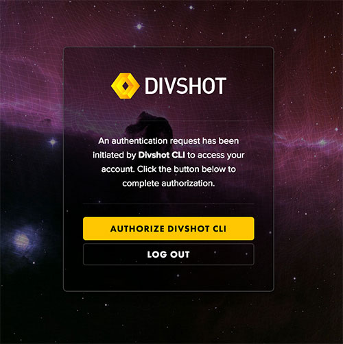 Authorizing Divshot CLI to Your Divshot Account