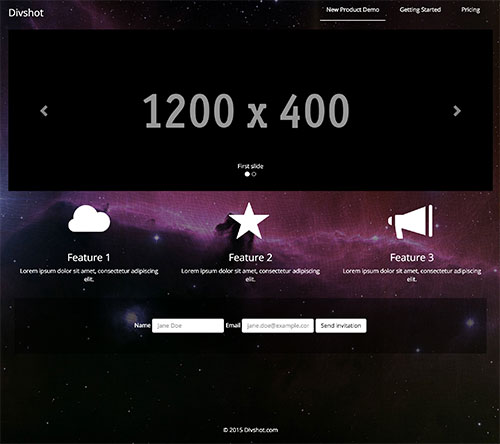 Divshot Project Demo Landing Page